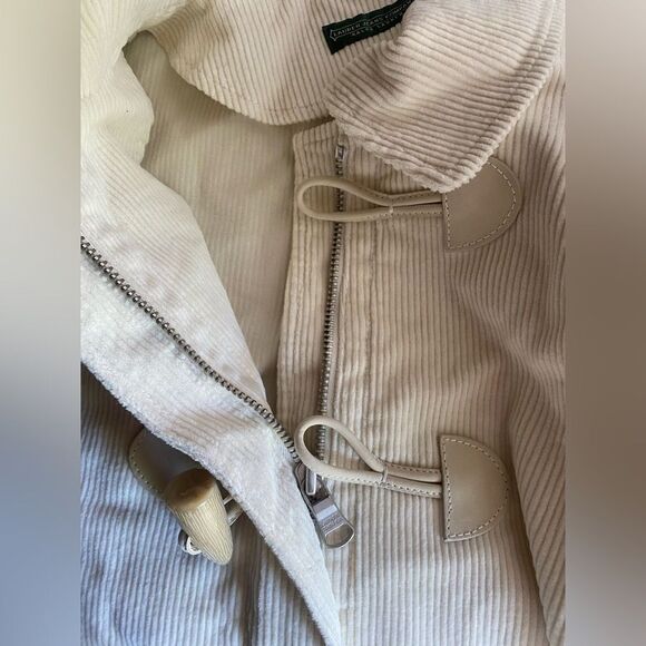 Vintage Ralph Lauren Jacket Rare womens corduroy Ivory Horn Buttons Sz L  NWT - Picture 10 of 16